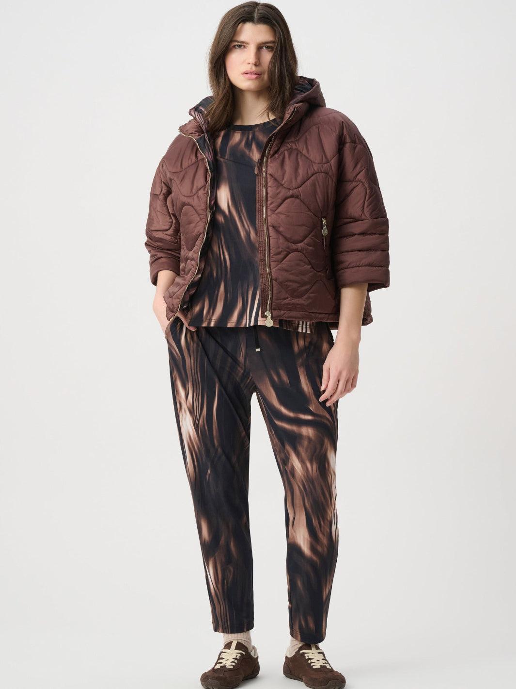 Joseph Ribkoff Quilted Jacket In Mahogany 264604-Nicola Ross