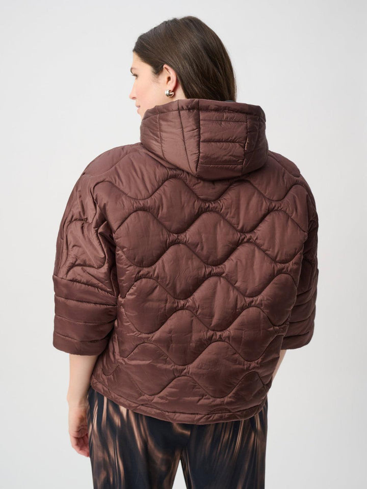 Joseph Ribkoff Quilted Jacket In Mahogany 264604-Nicola Ross