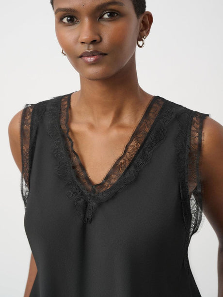 Joseph Ribkoff Recycled Satin Sleeveless Top In Black 264175-Nicola Ross