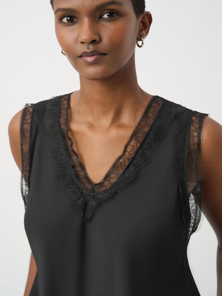 Joseph Ribkoff Recycled Satin Sleeveless Top In Black 264175-Nicola Ross