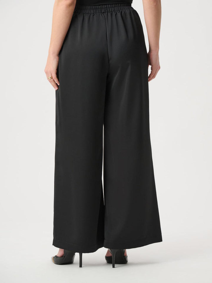 Joseph Ribkoff Recycled Satin Wide-Leg Pants In Black 264078-Nicola Ross