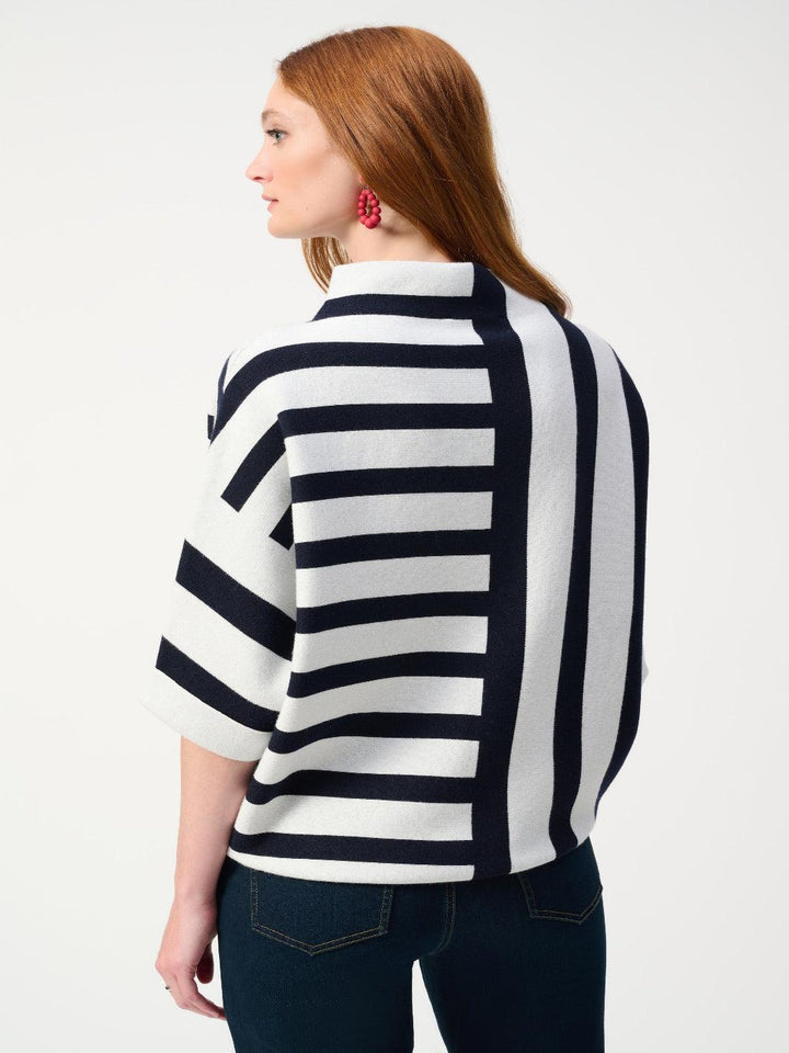 Joseph Ribkoff Relaxed Fit Striped Top In Midnight Blue/Vanilla 251933-Nicola Ross