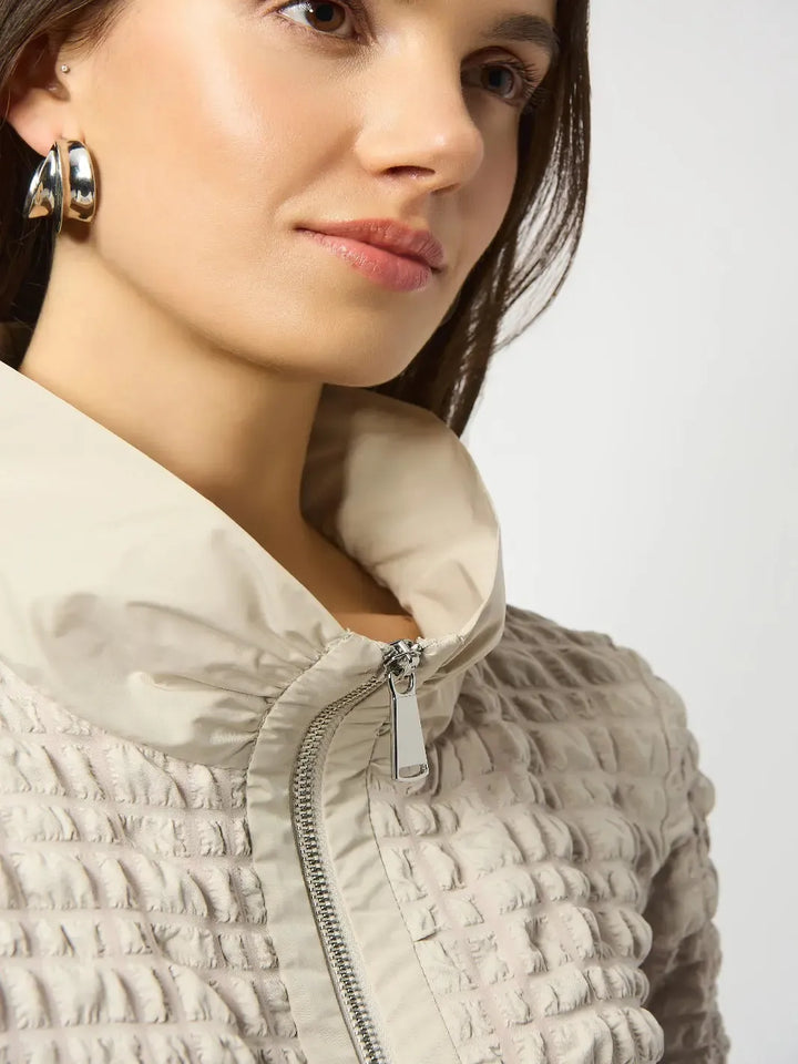 Joseph Ribkoff Relaxed Fit Zipper Top In Moonstone 253070-Nicola Ross