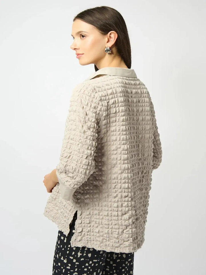 Joseph Ribkoff Relaxed Fit Zipper Top In Moonstone 253070-Nicola Ross