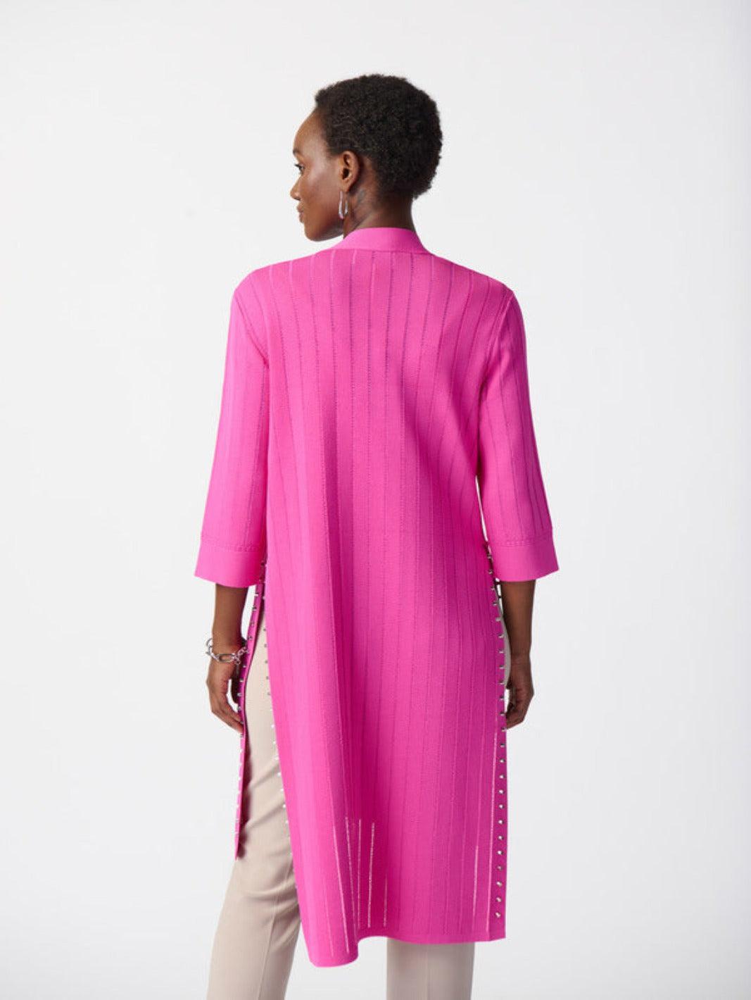Joseph Ribkoff Rib Knit Cover-up In Pink 222929S24-Nicola Ross