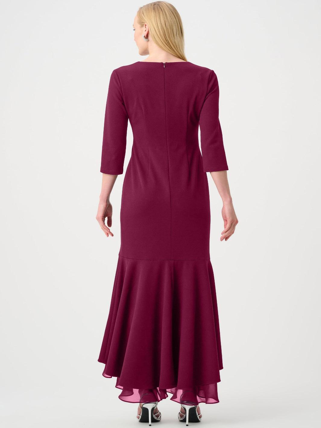 Joseph Ribkoff Ruffle Midi Dress In Berry Burst 263741-Nicola Ross