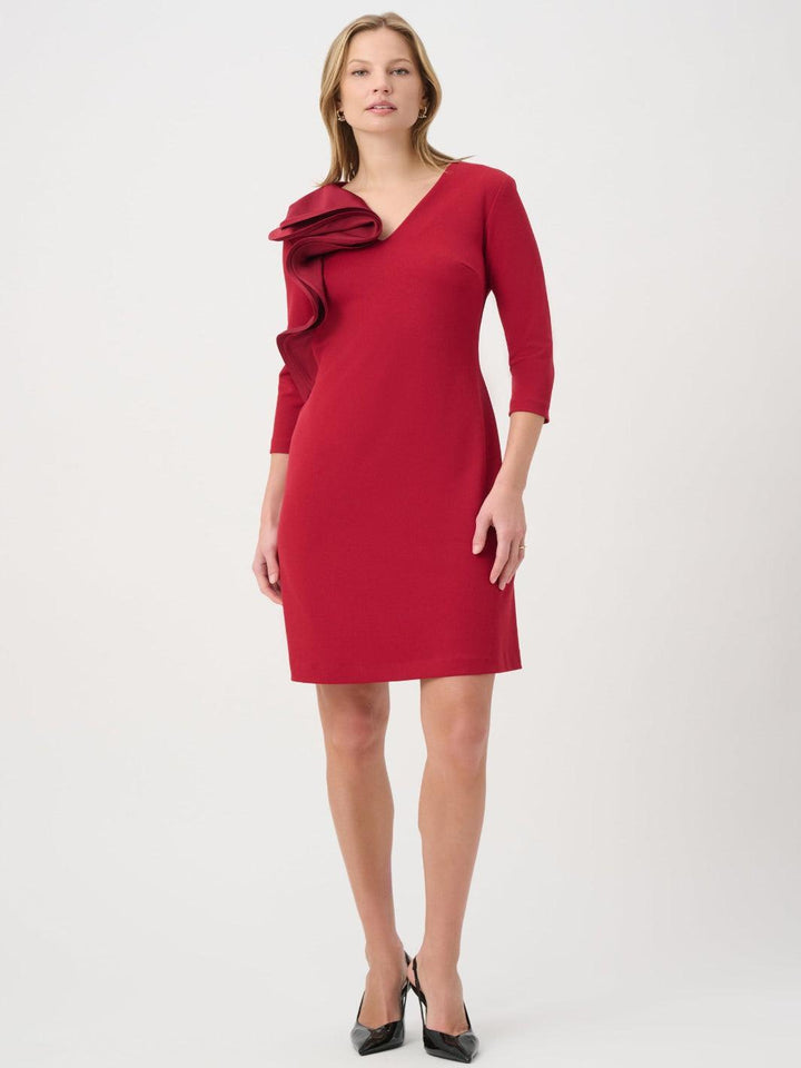 Joseph Ribkoff Ruffle Midi Dress In Cherry 264152-Nicola Ross