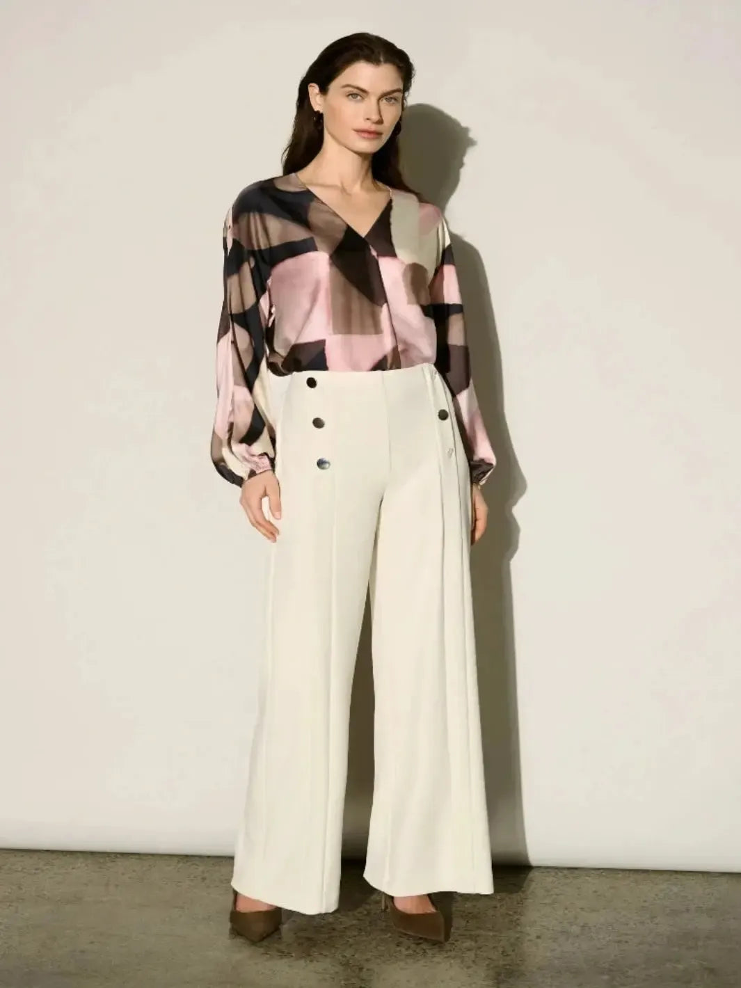 Joseph Ribkoff Sailor Wide-Leg Pants In Birch 264087-Nicola Ross