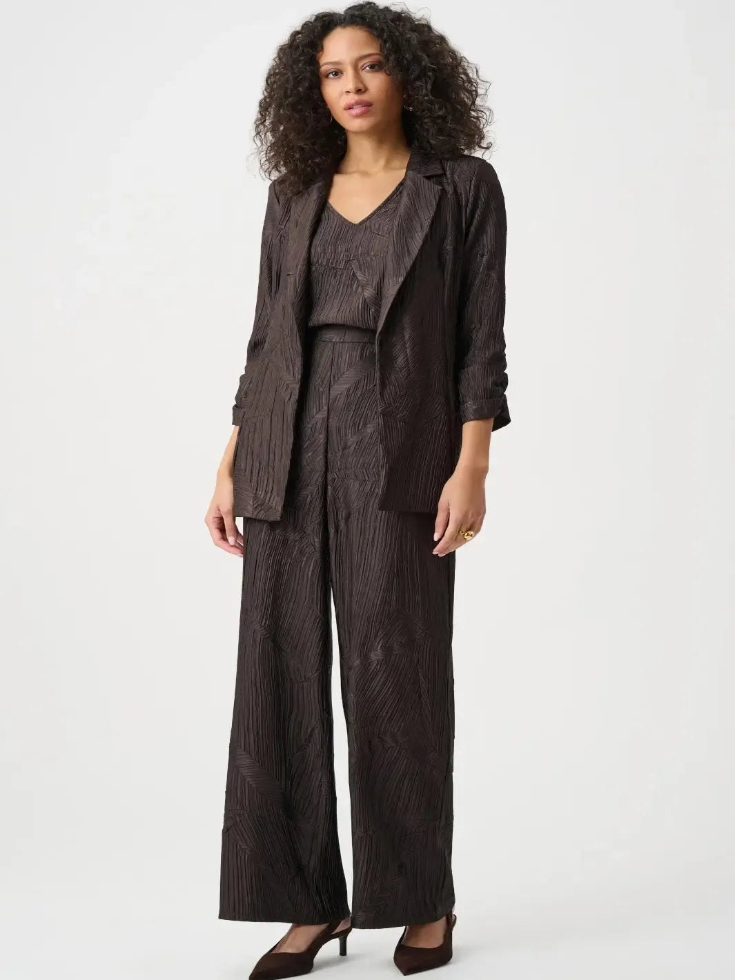 Joseph Ribkoff Satin Blazer In Mocha 263050-Nicola Ross