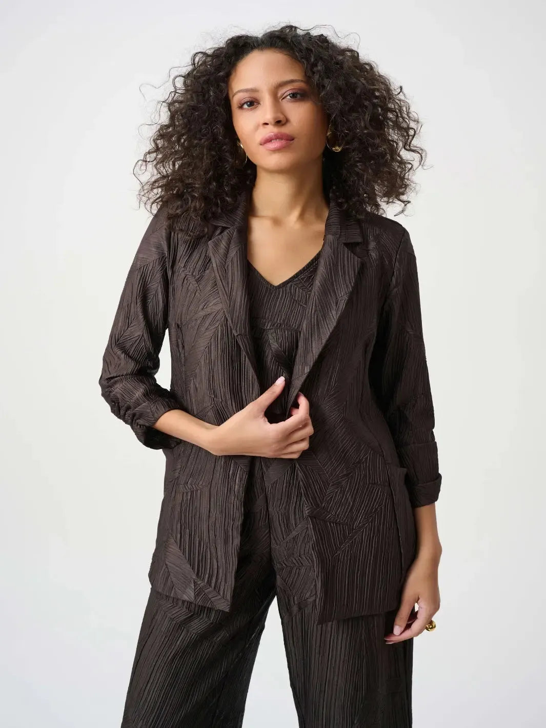 Joseph Ribkoff Satin Blazer In Mocha 263050-Nicola Ross