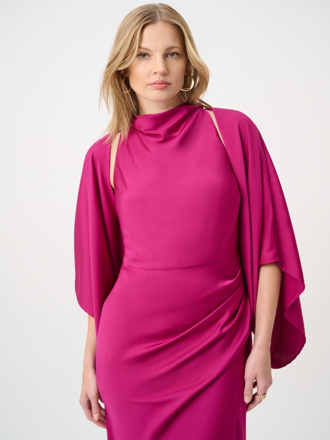 Joseph Ribkoff Satin Cover Up In Deep Magenta 264731-Nicola Ross