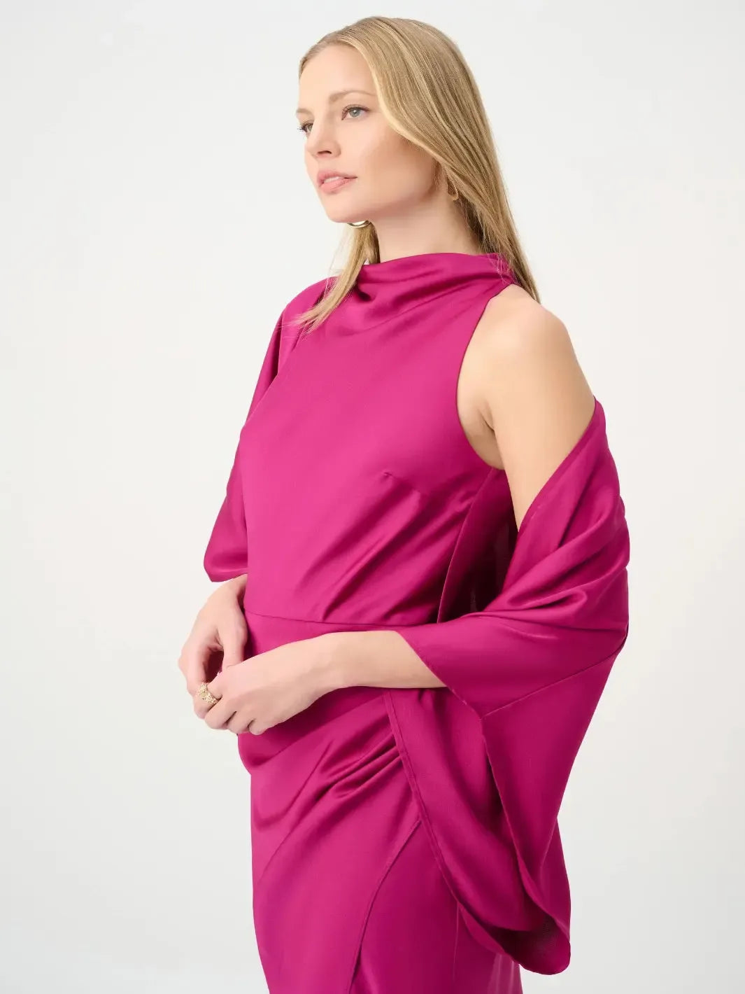 Joseph Ribkoff Satin Cover Up In Deep Magenta 264731-Nicola Ross