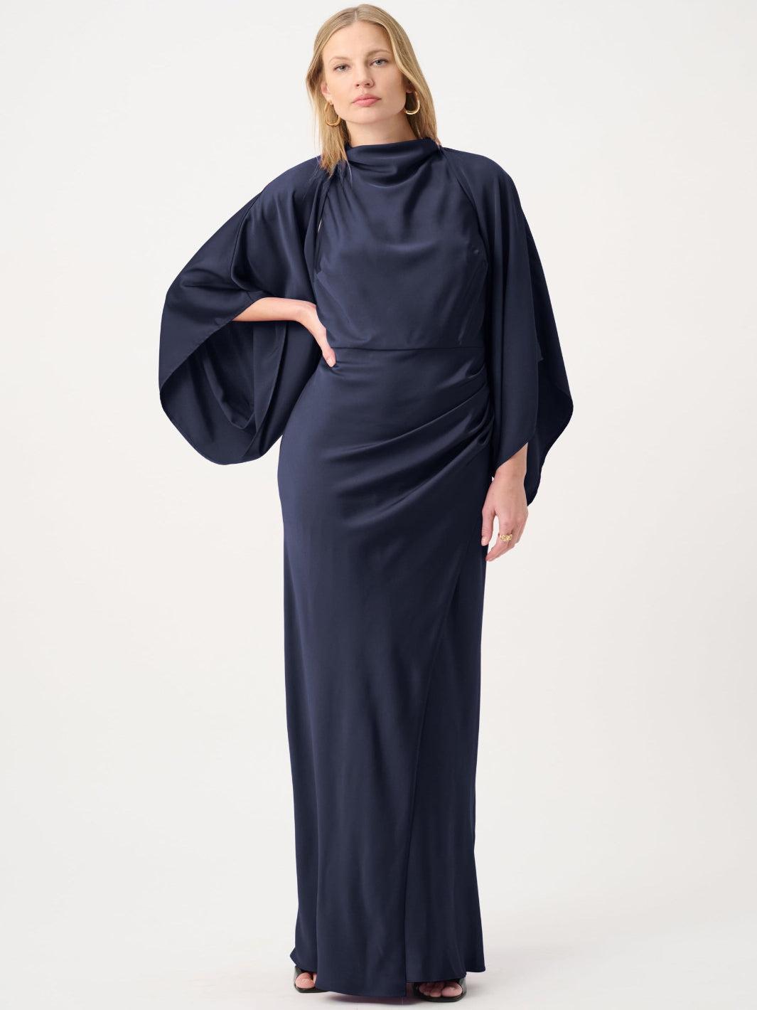 Joseph Ribkoff Satin Cover Up In Midnight Blue 264731-Nicola Ross