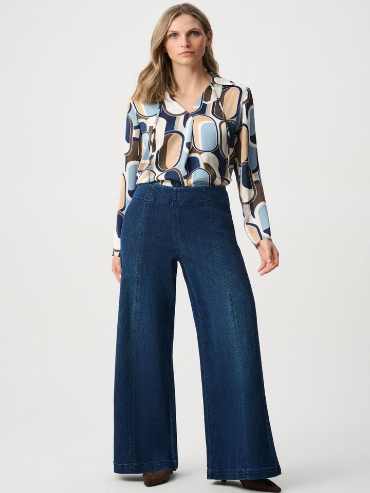 Joseph Ribkoff Satin Geometric Top In Off-White/Multi 263071-Nicola Ross