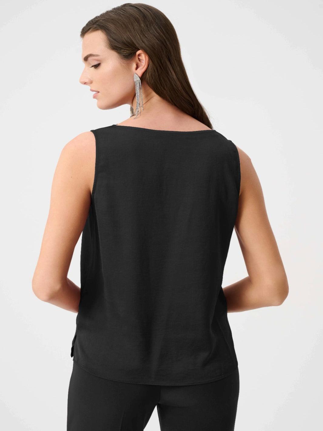 Joseph Ribkoff Satin Lace Top In Black 263235-Nicola Ross