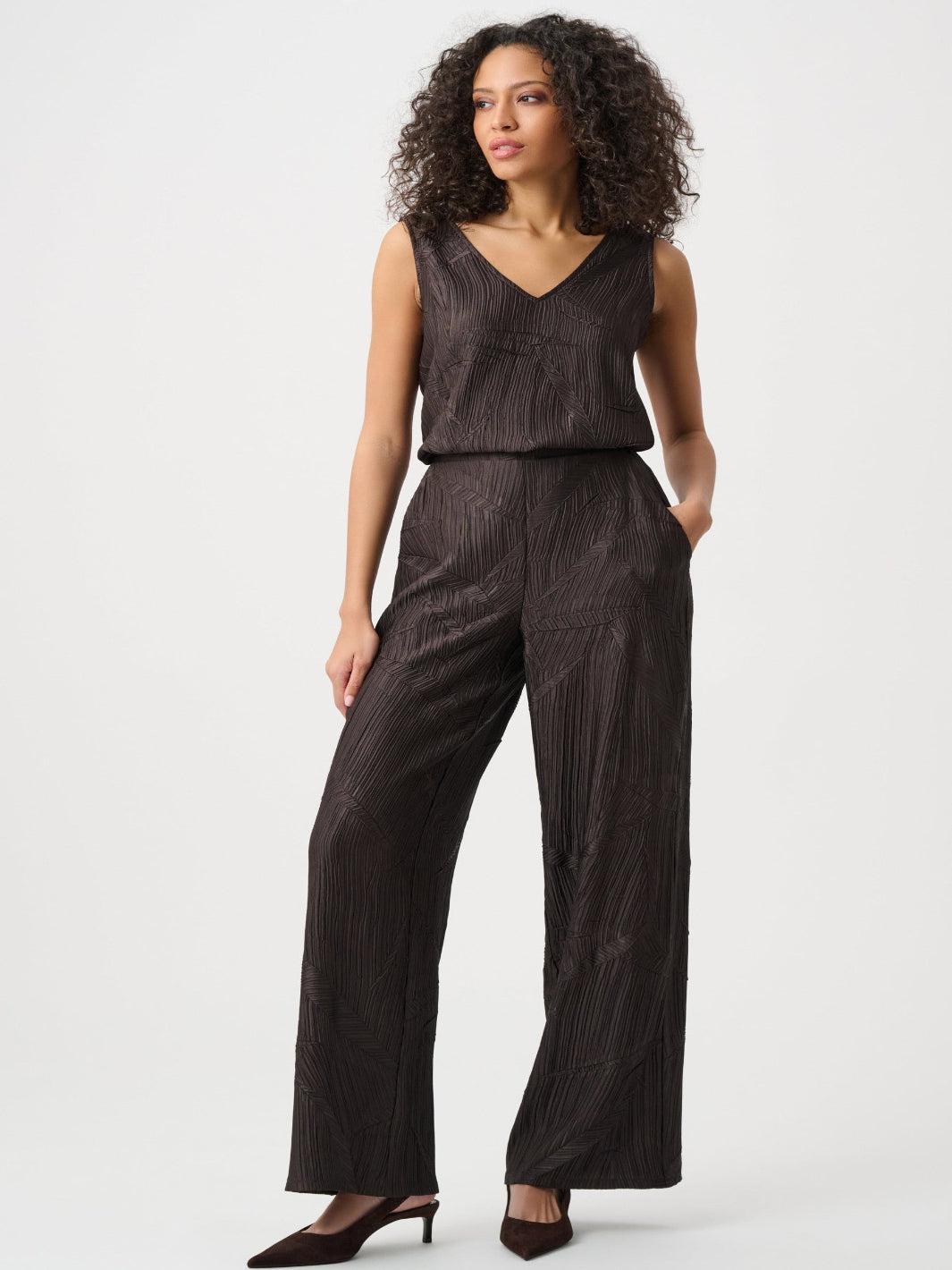 Joseph Ribkoff Satin Wide-Leg Pants In Brown 263052-Nicola Ross