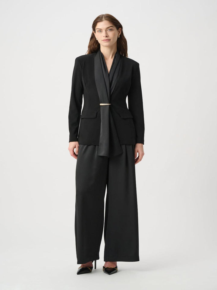 Joseph Ribkoff Scarf Collar Blazer In Black 264092-Nicola Ross