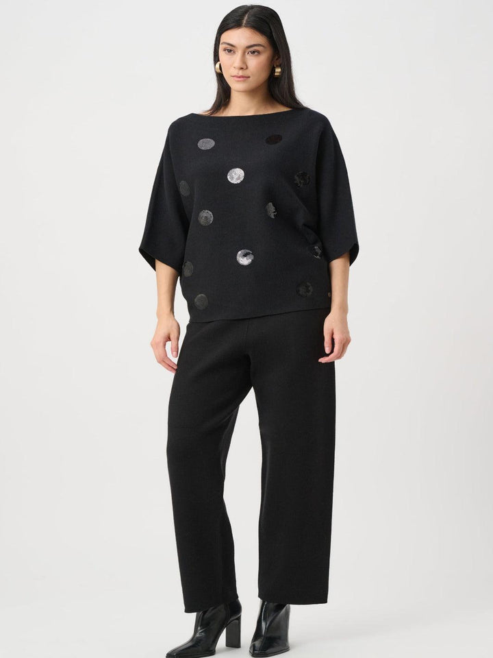 Joseph Ribkoff Sequin Dot Knit In Black 263942-Nicola Ross