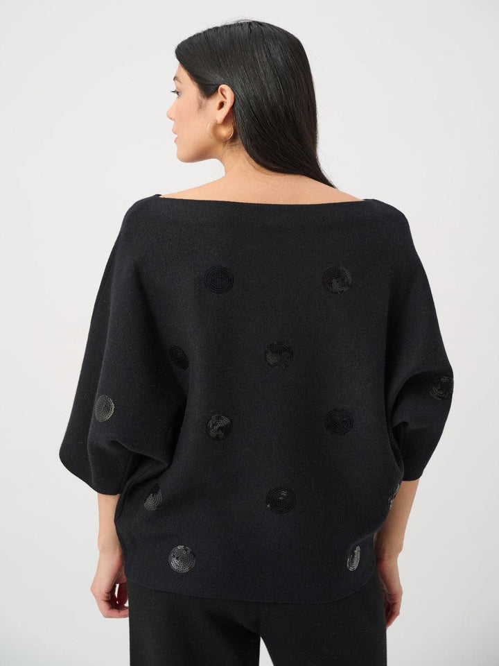 Joseph Ribkoff Sequin Dot Knit In Black 263942-Nicola Ross