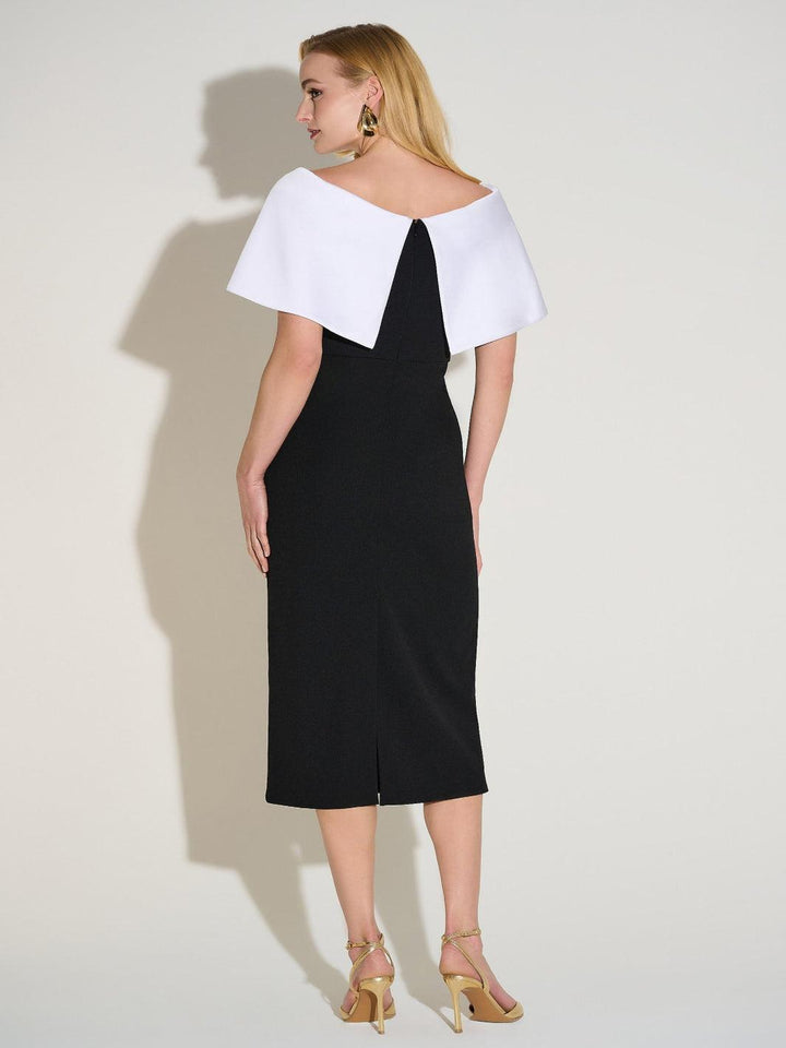 Joseph Ribkoff Sheath Knee-length Dress In Black/Vanilla 253768-Nicola Ross