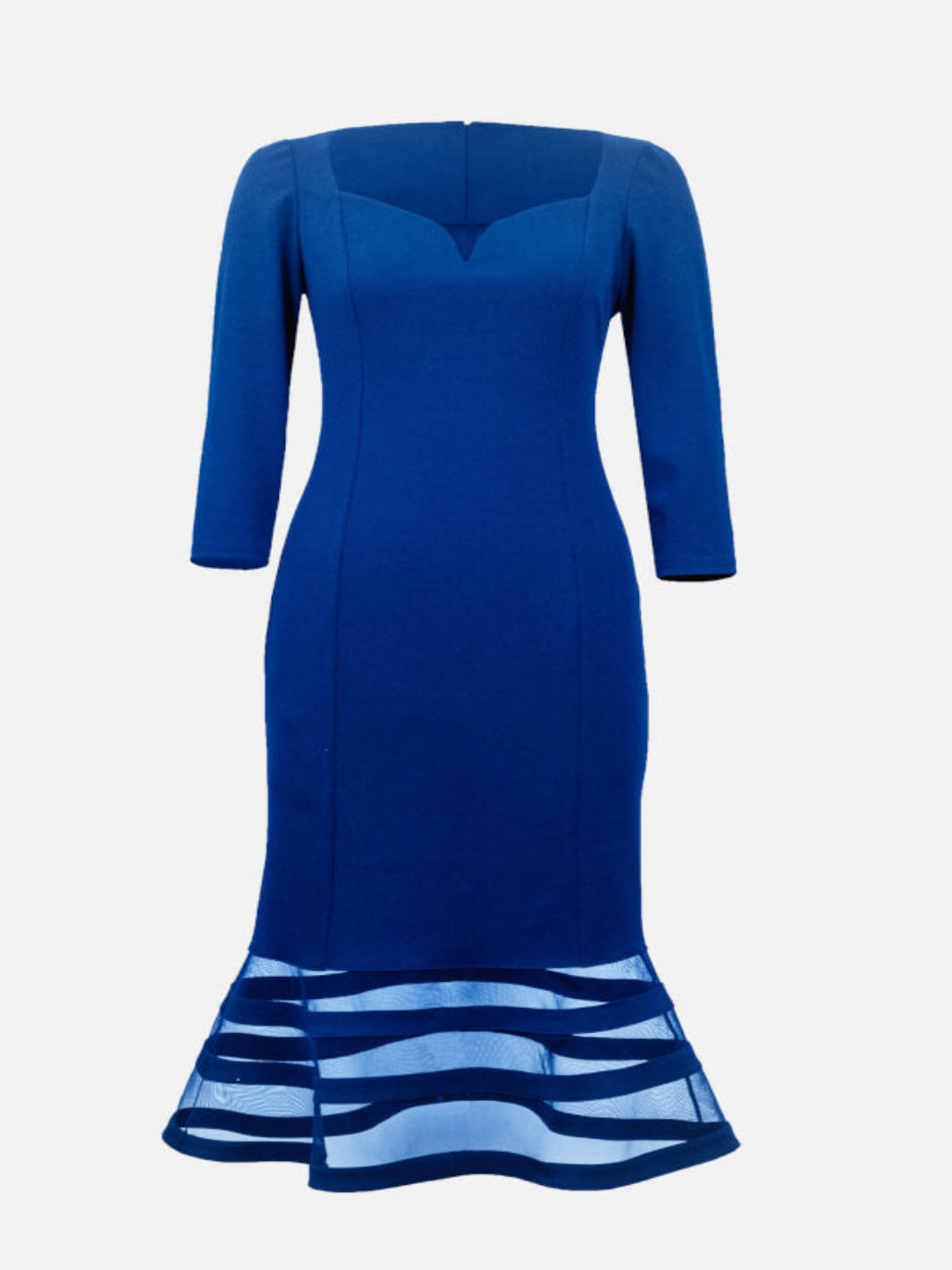 Joseph Ribkoff Sheer Panel Dress In Royal Blue 233706-Nicola Ross