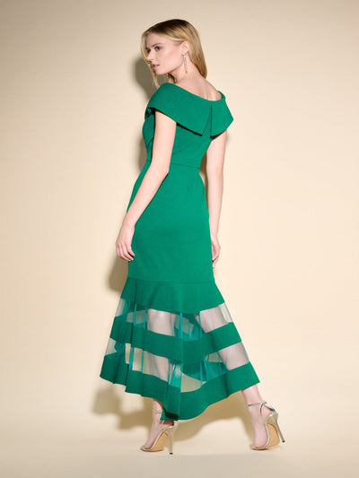 Joseph Ribkoff - Sheer Panel Maxi Dress in Emerald Green 223743TT-Nicola Ross