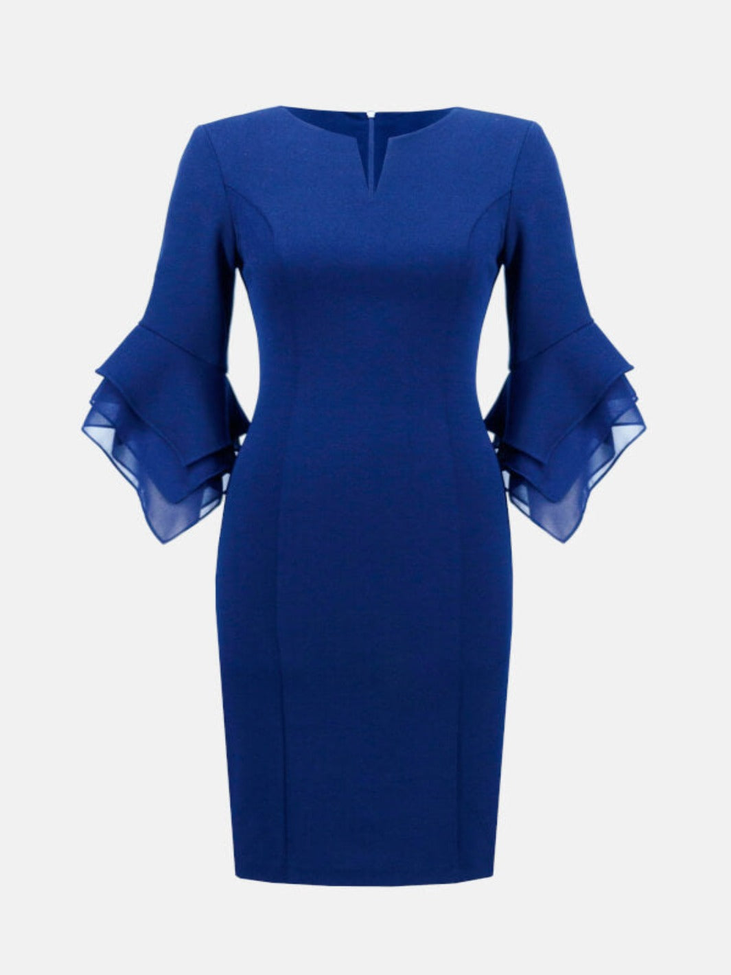 Joseph Ribkoff - Sheer Sleeve Dress In Royal Blue 233771-Nicola Ross