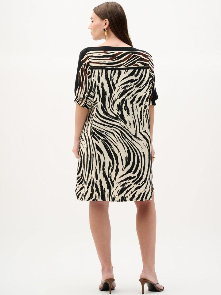 Joseph Ribkoff Shift Dress In Beige/Multi 262229-Nicola Ross