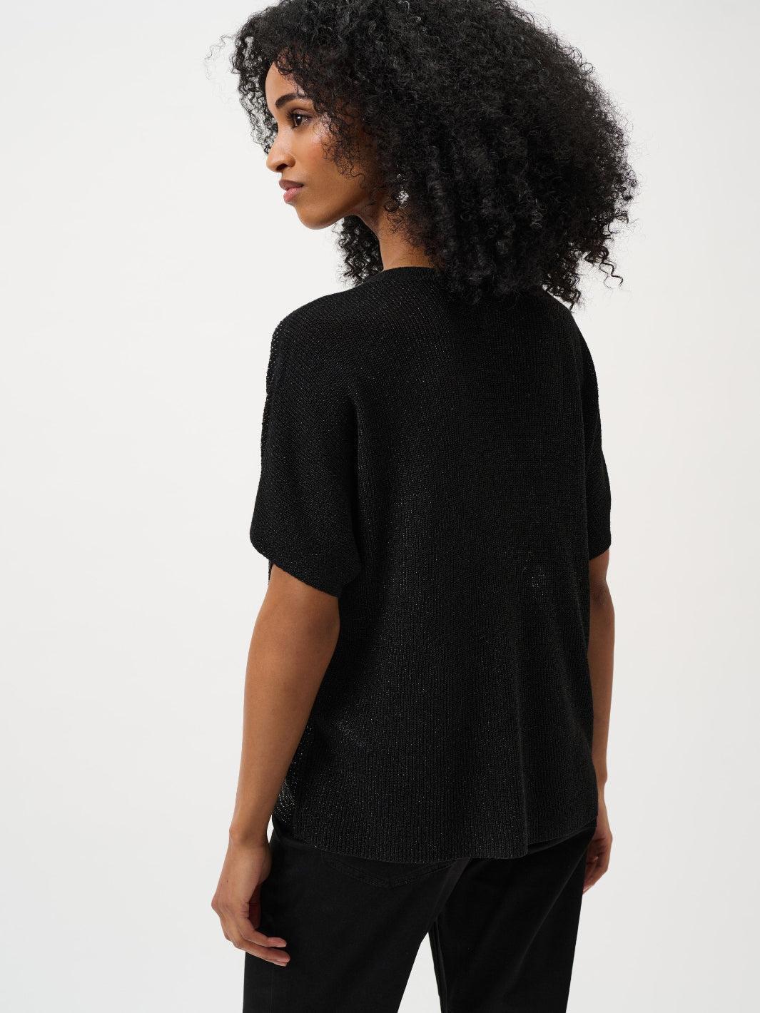 Joseph Ribkoff Shimmer Knit Top In Black 263900CO-Nicola Ross