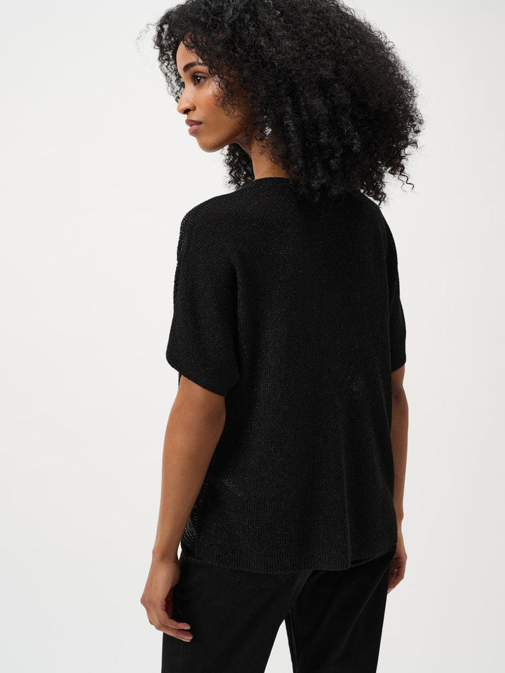 Joseph Ribkoff Shimmer Knit Top In Black 263900CO-Nicola Ross