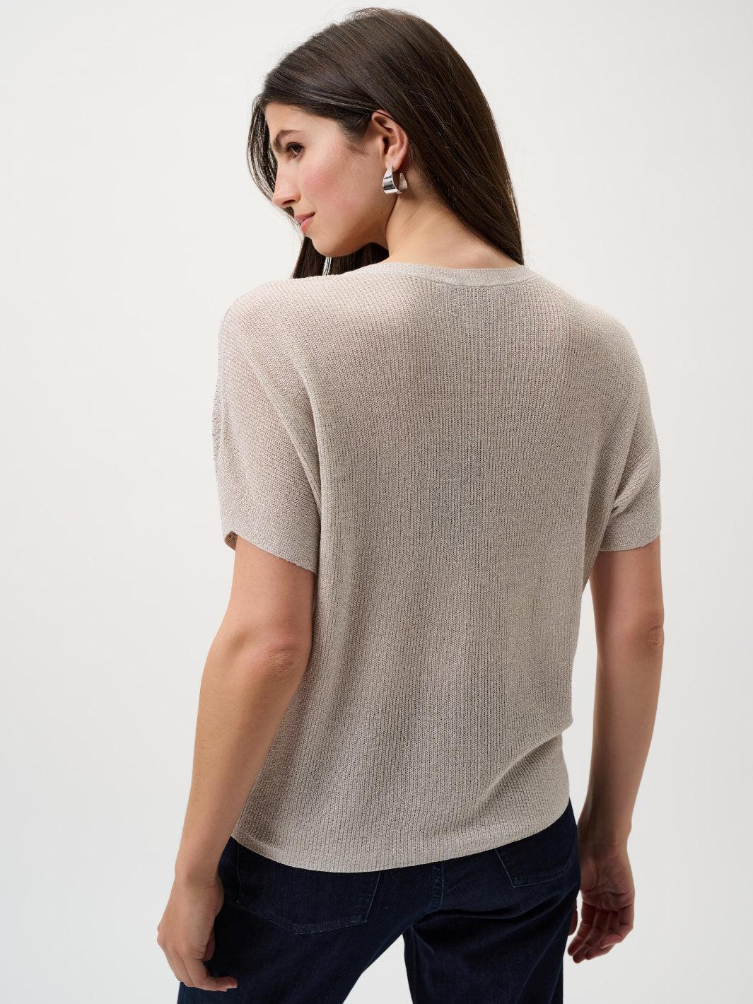 Joseph Ribkoff Shimmer Knit Top In Moonstone 263900CO-Nicola Ross