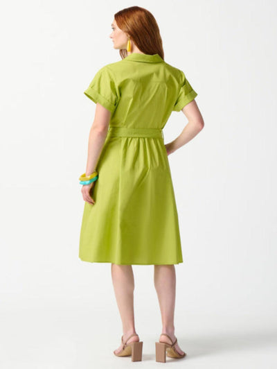 Joseph Ribkoff Short Sleeve Shirt Dress In Lime Green 242914-Nicola Ross
