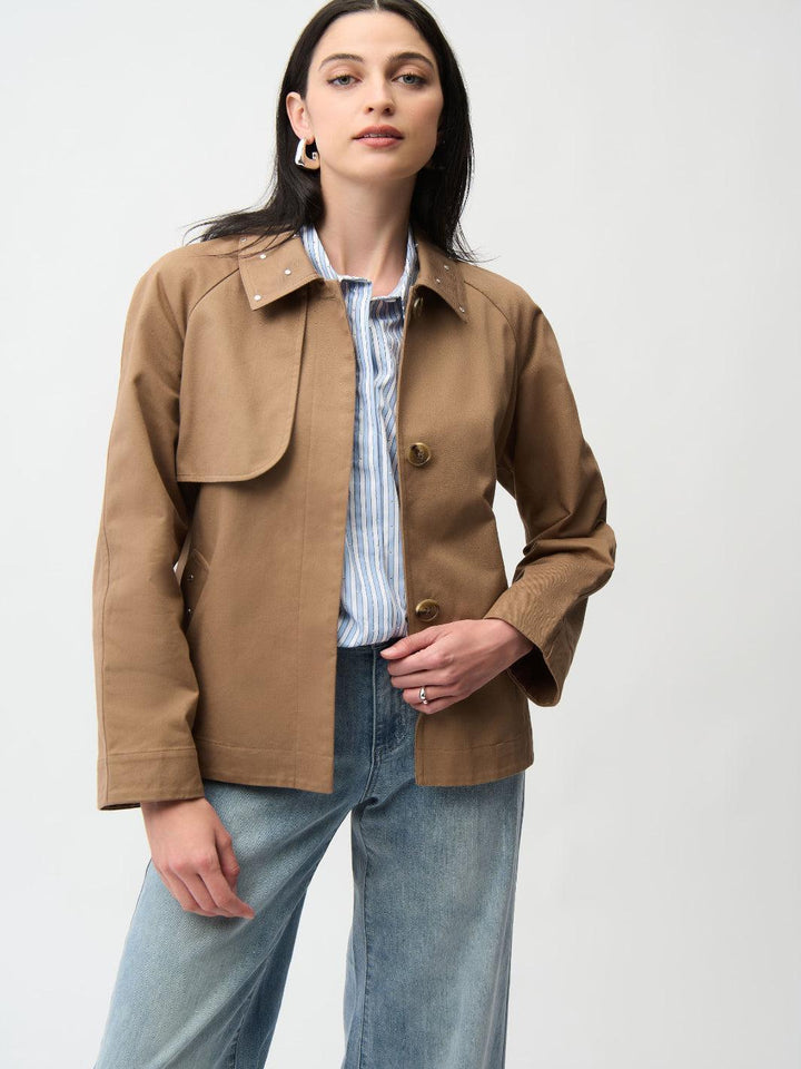 Joseph Ribkoff Short Trench Coat In Beige 261907-Nicola Ross