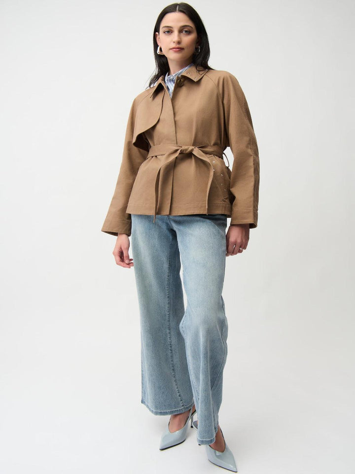Joseph Ribkoff Short Trench Coat In Beige 261907-Nicola Ross
