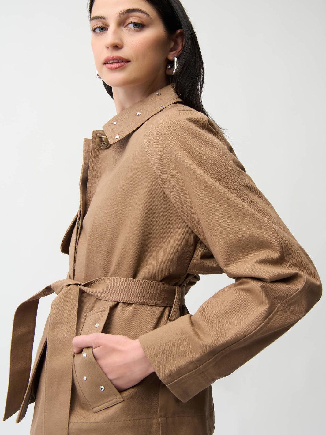Joseph Ribkoff Short Trench Coat In Beige 261907-Nicola Ross