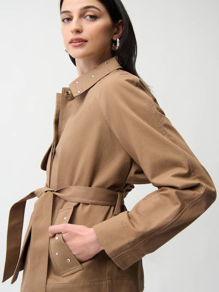 Joseph Ribkoff Short Trench Coat In Beige 261907-Nicola Ross