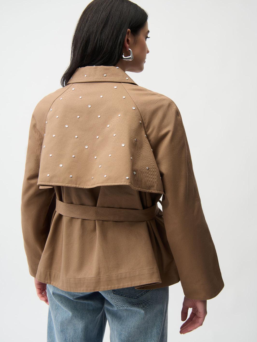Joseph Ribkoff Short Trench Coat In Beige 261907-Nicola Ross