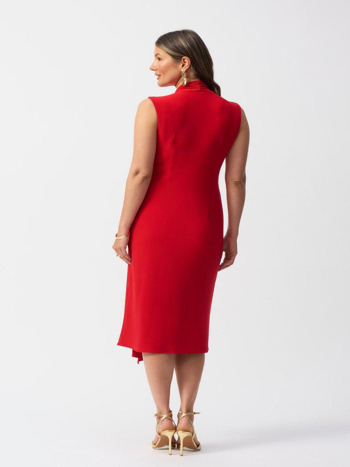 Joseph Ribkoff Silky Knit Sleeveless Wrap Dress In Red 251278-Nicola Ross