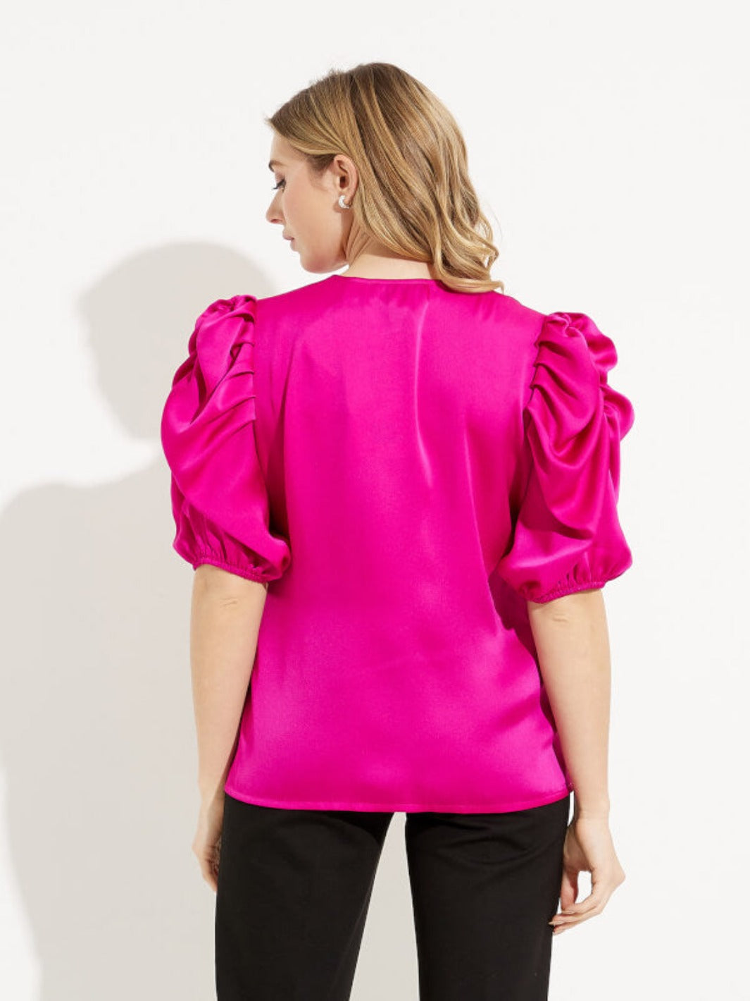 Joseph Ribkoff - Silky Ruffle Sleeves Top In Pink 233026-Nicola Ross