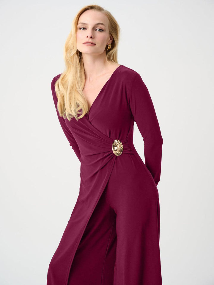 Joseph Ribkoff Silky Wide Leg Jumpsuit In Berry Burst 263763-Nicola Ross
