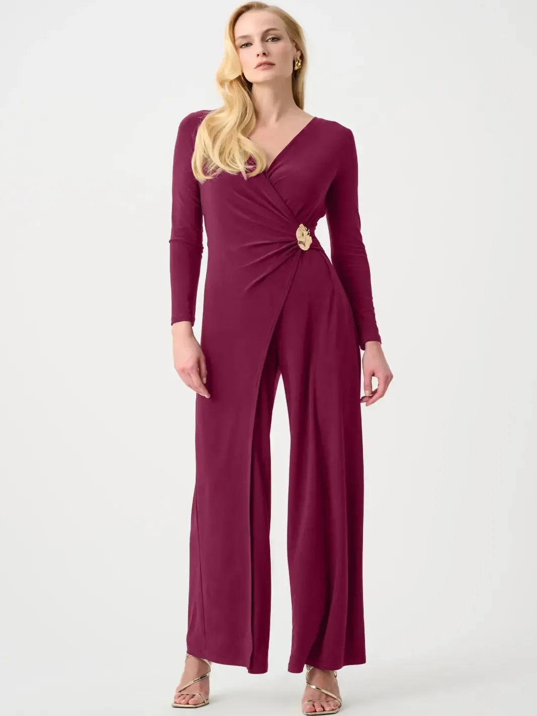 Joseph Ribkoff Silky Wide Leg Jumpsuit In Berry Burst 263763-Nicola Ross
