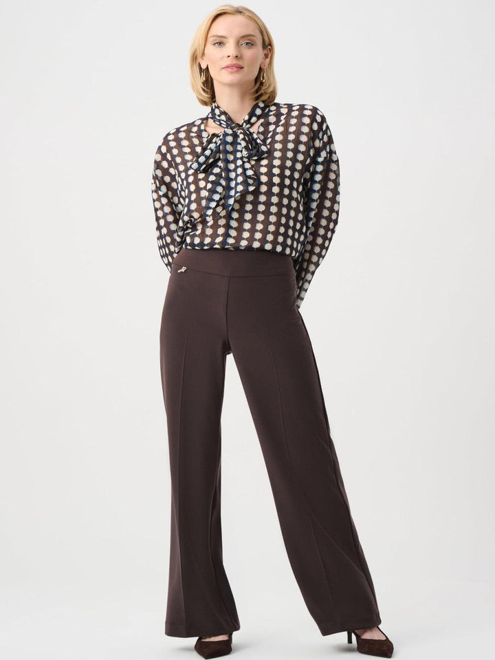 Joseph Ribkoff Silky Wide Leg Trousers In Mocha 263074-Nicola Ross