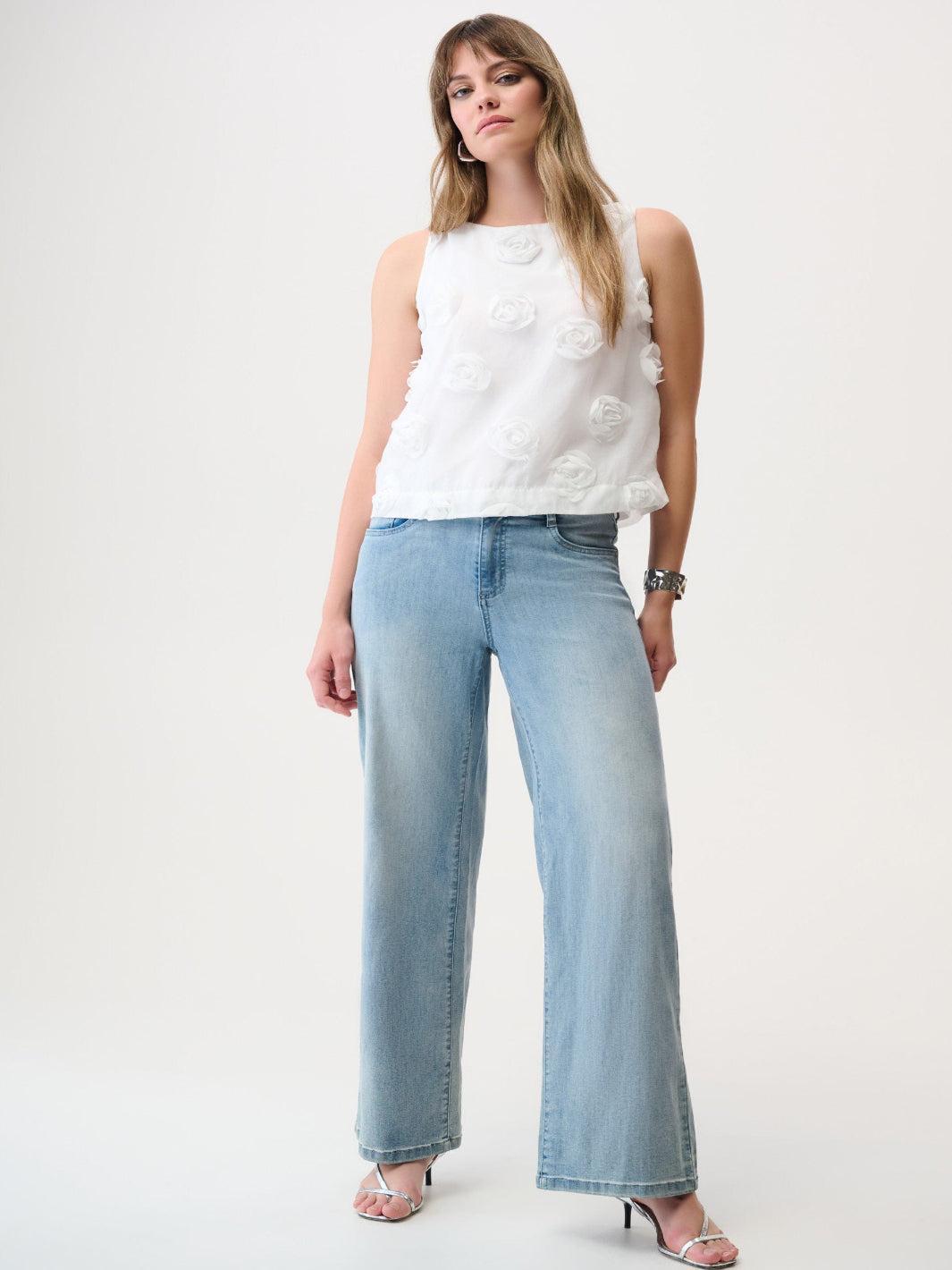 Joseph Ribkoff Sleeveless 3D Top In Off White 261220-Nicola Ross