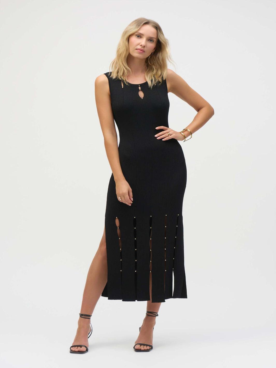 Joseph Ribkoff Sleeveless Bodycon Dress In Black 252925-Occasion Wear-Guest of the wedding-Nicola Ross