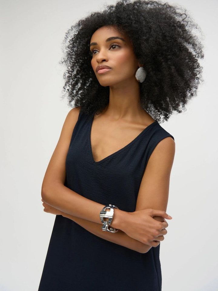 Joseph Ribkoff Sleeveless Midi Dress In Midnight Blue/Vanilla 252030-Nicola Ross