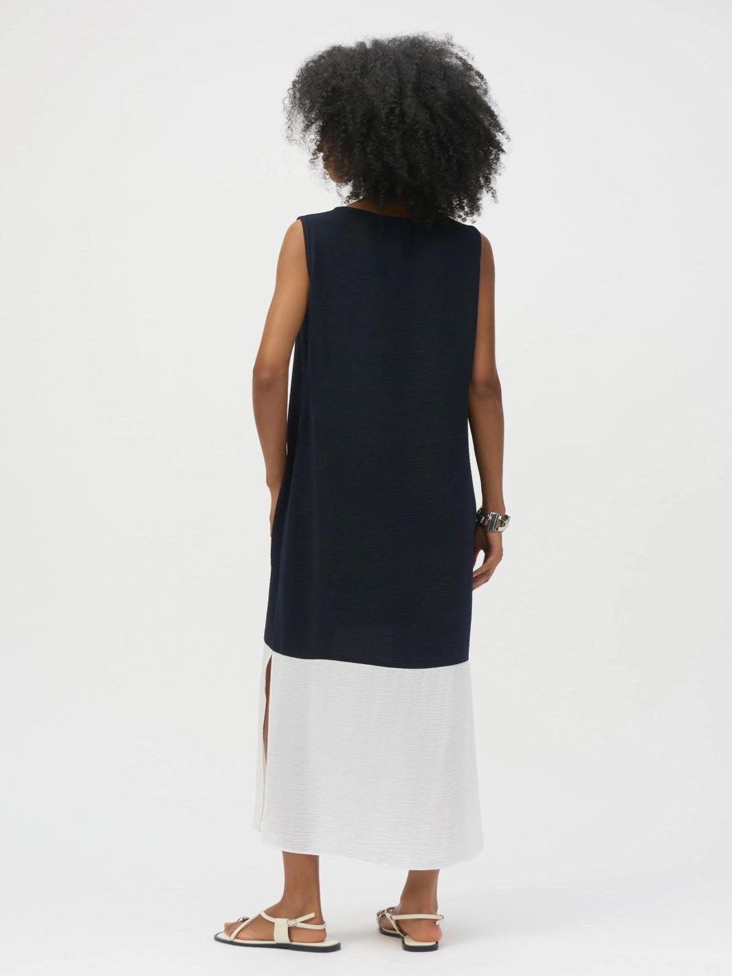 Joseph Ribkoff Sleeveless Midi Dress In Midnight Blue/Vanilla 252030-Nicola Ross
