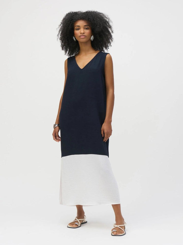 Joseph Ribkoff Sleeveless Midi Dress In Midnight Blue/Vanilla 252030-Nicola Ross