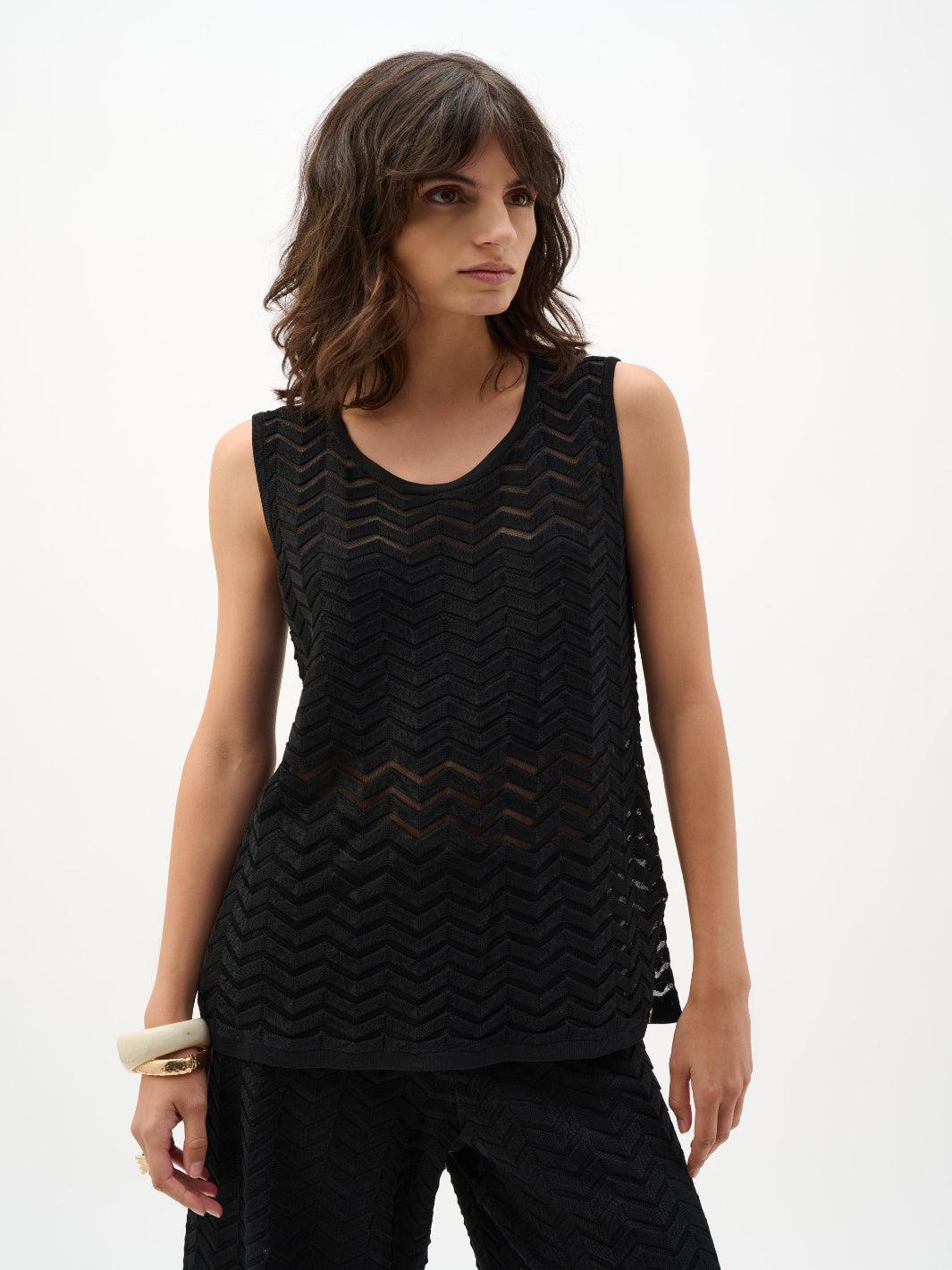 Joseph Ribkoff Sleeveless Top In Black 262932-Nicola Ross