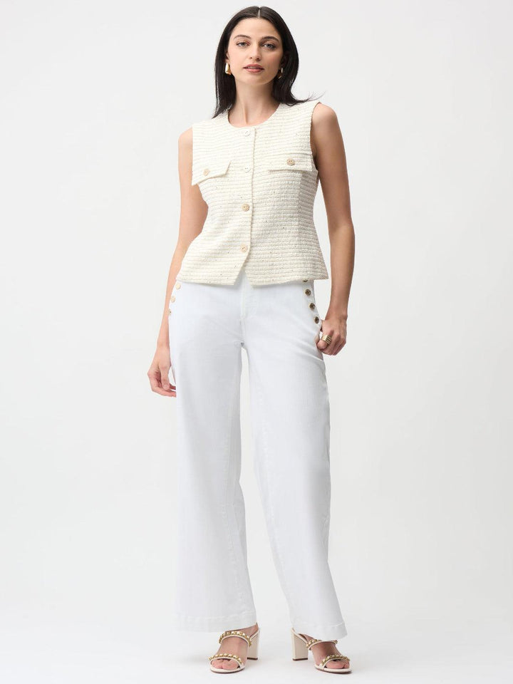 Joseph Ribkoff Sleeveless Top In Off White/Gold 261113-Nicola Ross
