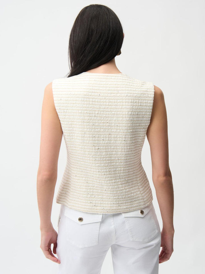 Joseph Ribkoff Sleeveless Top In Off White/Gold 261113-Nicola Ross